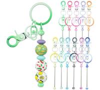 Stiesy 11Pcs 11 Colours Beadable Keychain Bar Gradient Color Beadable Blanks DIY Bead Bar Keychain Kit with Lobster Clasps for DIY Keychain Making Supplies