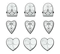 Stiesy 15 Pcs Gothic Style Silicone Focal Beads for Keychain Black White Heart with Eyes Silicone Beads Planchette Board Magic Moth Spacer Loose Beads for DIY Lanyard Bracelet Jewellry Making