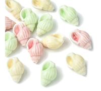 Stiesy 15Pcs 3 Colors Handmade Porcelain Beads 3D Conch Shapes Spacer Beads Chinese Porcelain Beads for DIY Arts Crafts Necklace Bracelet Bangle Making