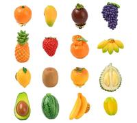 Stiesy 16Pcs Fruit Brooches Pins Strawberry Lemon Mango Banana Lapel Pin Badges Mini Fruit Novelty Brooches for Backpack Bags Clothes Hats Cap DIY Crafts Fits Women Men