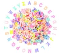 Stiesy 1920Pcs A to Z Letter European Beads Large Hole Alphabets Pastel Color Craft Beads Bulk for Bracelet Jewellery Making Keychain Necklace DIY Crafting