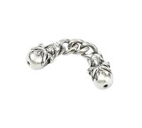 Stiesy 2 Pcs Gothic Skull End Beads with Curb Chain Antique Silver Style 304 Stainless Steel Connector Beads for Punk Rock Necklace Jewelry DIY Supplies