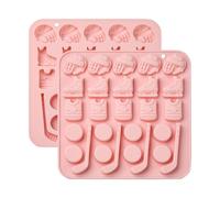 Stiesy 2 Pcs Hockey Gear Silicone Moulds Stick Helmet Sport Shoes Sport Equipment Candy Molds for Ice Hockey Fan Desserts, Birthday Cake Decorations & Resin Keychain DIY