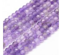 Stiesy 2 Strands Natural Amethyst Beads 3mm Faceted Light Purple Gemstone Beads Small Round Stone Chip Bead Healing Crystal Spacer Beads for Jewellry Making Crafts Bracelet Necklace Earring DIY