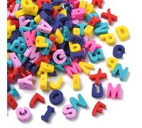 Stiesy 200Pcs Handmade Polymer Clay Letter Beads Ceramic Alphabet Letters Loose Beads for Bracelets Necklace Keychains Bangle DIY Jewelry Making Crafts