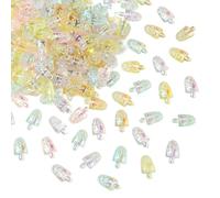 Stiesy 200Pcs Transparent Resin Ice Lolly Slime Charms Beads Imitation Food Nail Art Charms Mini Size Flatback Beads for Nail Art Phone Case Decoration Jewellry Making Necklace