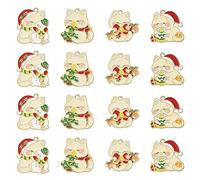Stiesy 20Pcs 4 Styles Christmas Hat Cat Charms Pendants Enamel Kitten with Christmas Tree Snowman Dangle Charms for Jewellry Making DIY Bracelets Crafting