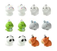 Stiesy 24Pcs Animal Charms Resin Cat Charm for Jewellery Making Cute Horse Bear Panda Rhinoceros Pendants Bulk for Jewelry Crafts DIY Bracelet Necklace Earring Making Presents