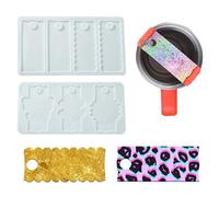 Stiesy 2Pcs 7 Different Name Plate Silicone Moulds Personalised Name Tags Charm Pendant Silicone Mold Pet Tag Resin Epoxy Casting Mould for DIY Tumbler Cup Lid Decor Bag Zipper Crafts Making