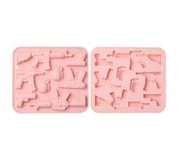 Stiesy 2Pcs 8 Cavity Weapon Gun Shape Silicone Moulds Reusable Grenade Pistol Shape Silicone Fondant Cake Mould Creative Firearms Chocolate Baking Molds for DIY Candy Soap Pudding Snacks Decoration