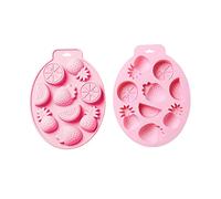 Stiesy 2Pcs 9 Cavity Fruit Shaped Silicone Moulds Stawberry Lemon Watermelon Pineapple Shape Silicone Fondant Cake Mould Reusable Summer Baking Chocolate Molds for DIY Candy Soap Pudding Snacks