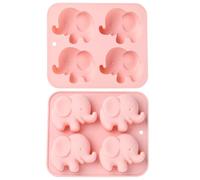 Stiesy 2Pcs Elephant Silicone Moulds Reusable Elephant Chocolate Mould Wild Animal Candy Molds for Baking Fondant Cake DIY Soap Pudding Party Snacks Treats