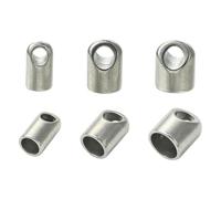 Stiesy 303 Stainless Steel Cord End Terminators Cord Findings Clasp 15Pcs Metal End Caps for Jewelry Making Bracelet Tassel DIY Craft 3mm 4mm 5mm in Diameter
