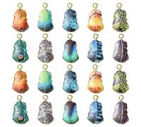 Stiesy 30Pcs 10 Styles Enamel Leaf Charms Pendants Colorful Printed Leaves Charms Plant Dangle Charms for DIY Crafts Bracelet Jewelry Making