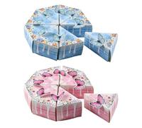 Stiesy 32pcs 2 Styles Triangle Cake Shape Paper Boxes, 3D Butterfly Candy Dessert Party Favor Boxes for Candies Chocolates Cookies Birthday Wedding Anniversary Baby Shower Party Casket