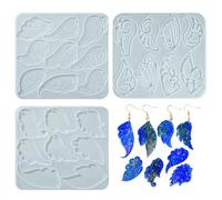 Stiesy 3Pcs Resin Jewelry Moulds Silicone Wing Shape Earring Resin Molds Wings Resin Epoxy Casting Mould for Jewellery Earrings Handmade Pendants Charms Keychains Making DIY Crafting