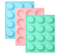 Stiesy 3Pcs Silicone Cake Cup Moulds Reusable Silicone Chocolate Candy Mould Nonstick Cupcake Butter Cup Molds for Muffin Baking DIY Soap Pudding Cookies Treats Birthday Gifts