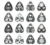 Stiesy 40Pcs 8 Styles Gothic Heart Charms Enamel Black Heart Pendant Charm Divination Board Dangle Charms for Jewelry Making DIY Bracelet Crafting