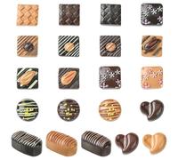 Stiesy 42 Pcs Resin Chocolate Miniatures Decorative Candy Simulation Slime Charms for Dessert Table Centerpiece Cafe Display Decor Hair Pin Jewelry Making