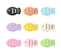 Stiesy 45 Pcs 9 Colors Baking Paint Alloy Cute Fish Beads Mixed Color DIY Craft Beads Bulk for Women's Jewelry Crafting