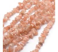 Stiesy 5 Strands Natural Sunstone Beads Chips 5-8mm Light Orange GemStone Beads Healing Chakra Stone Chip Bead Irregular Crystal Spacer Beads for Jewellry Making Bracelet Crafts Necklace DIY