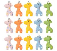 Stiesy 50 Pcs 5 Colors Resin Giraffe Charms African Wild Cute Animal Resin Charm Pendants Bulk for Bracelet Necklace Earring Jewelry Making Crafts DIY