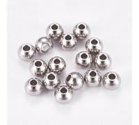 Stiesy 500Pcs 304 Stainless Steel Round Beads 4x3mm Tarnish Resistant Metal Small Spacer Beads Bulk for Delicate Jewelry Making and DIY Bracelets