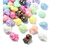 Stiesy 50Pcs Mixed AB Colour Acrylic Bell Shape Charms 3D Bell Pendant Charm Cute Small Bell with Bow Bracelet Charms for Jewellery Making Crafting DIY Necklace Earring Xmas Party Presents