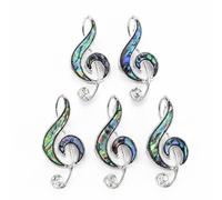 Stiesy 5Pcs Musical Note Brooch Rhinestone Sea Shell Lapel Pins Elegant Brooches Pin for Crafting Clothes Hat Dress Wedding Bouquet Party Decoration Jewellery Gift