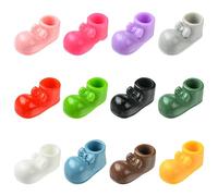 Stiesy 60 Pcs 12 Colors Cute 3D Shoes Resin Slime Charms Cabochons Boot with Bowknot No Hole Beads for DIY Craft Jewelry Making Hair Clips