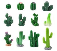 Stiesy 60 Pcs 12 Styles Miniature Potted Plants Resin Slime Charms Decoration 3D Cactus Flatback Beads with No Hole Green Plant Cabochon for DIY Jewellry Making Home Decoration