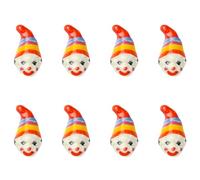 Stiesy 8Pcs Printed Porcelain Clown Beads Ceramic Joker Circus Troup Theme Loose Beads for Bracelets Necklace Bangle Keychains DIY Jewelry Making Crafts