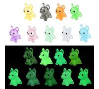Stiesy 90Pcs 9 Colors Luminous Resin Dog Slime Charm Beads Glow in the Dark Pet Dog Ornaments 3D Animal Display Decorations Flatback No Hole Beads for Jewellry Making Micro Landscape Garden Home Decor