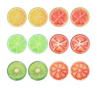 Stiesy Acrylic Fruit Pendants 18Pcs, 6 Colors Printed Lemon Kiwi Tomato Slices Charms Bulk for Jewelry Making, DIY Dangle Bracelet Supplies
