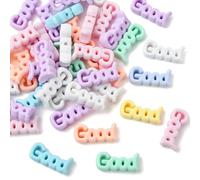 Stiesy Acrylic Words Beads 40Pcs, Mixed Color Inspiration Word Good Message Bead Spacer for DIY Jewelry Making, Craft Projects, Personalized Accessories