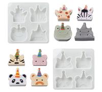 Stiesy Birthday Animal Silicone Moulds, 2Pcs Animal Candle Moulds Candy Chocolate Mould for Birthday Cake Decor Candles Soap Scented Aromatherapy Wax Gypsum Crafting Home Decor