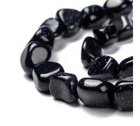 Stiesy Blue Goldstone Beads Healing Gemstone Beads Irregular Stone Beads 5-8mm Tumbled Pebble Stone Beads for Jewellry Making DIY Bracelet Crafting