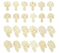 Stiesy Bouquet Theme Unfinished Wood Cutouts 24Pcs, 12 Styles Tulips Daisy Camellia Rose Flower Shapes Unfinished Blank Wooden Slices for Painting Arts, DIY Craft Projects and Home Decor
