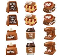 Stiesy Coffee Cup Resin Brooch Pins 12Pcs Coffee Maker Lapel Pin Cute Cartoon Brooches Fits Backpack Bags Clothes Hats Cap DIY Crafts Decor for Women Men