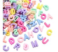 Stiesy Letter Beads 400Pcs, Opaque Resin Alphabet Spacer Loose Beads Bulk for DIY Name Jewelry Friendship Bracelet Making Crafts, Mixed Color Word Pendants