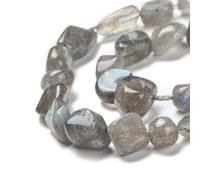 Stiesy Natural Labradorite Gemstone Beads Irregular Tumbled Pebble Black Stone Beads 5-8mm for Jewellery Making DIY Bracelet Crafting Necklaces