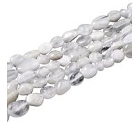 Stiesy Natural Rainbow Moonstone Chips Beads 5-8mm Gemstone Beads Irregular Nuggets Stone Beads Tumbled White Stone Beads for Jewellry Making DIY Bracelet Crafting