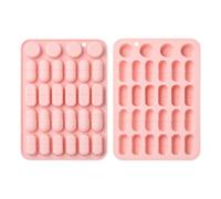 Stiesy Pill Shape Silicone Moulds 2Pcs Reusable Medicine Pills Chocolate Baking Mould Candy Molds for DIY Fondant Cake Soap Pudding Party Treats Birthday Resin Craft Supplies (28 Cavity