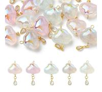 Stiesy Siesy 15Pcs Acrylic Cloud Charms with Brass Micro Pave CZ Stone, 5 Colors Cloudy Teardrop Charms Bulk for DIY Necklace, Bracelet, Keychain Jewelry Making