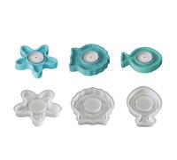 Stiesy Silicone Candle Holder Mould, 3Pcs Reusable Sea Animal Shell Shape Candlestick Mat Molds, Tealight Candles Holder Resin Mould Jewelry Storage Moulds for DIY Aromatherapy Craft Home Table Decor