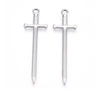 Stiesy Silver Stainless Steel Charms Vintage Punk Styles Pendants for Earrings Jewellery Making Bracelets Necklaces Keychains