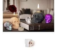 Stiesy Skull Candle Moulds, 5Pcs Halloween Silicone Scented Candle Making Mold, 3D Skeleton Resin Mould Skull Gypsum Molds for DIY Wax Soap Candles Aromatherapy Crafts Home Table Party Decor