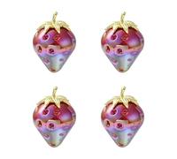 Stiesy Strawberry Charms Red Fruit Charm for Jewellery Making 3D Cute Strawberry Electroplate Resin Pendant Bulk for Jewelry Crafts DIY Bracelet Necklace Earring Making Presents