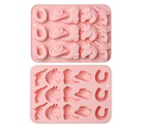 Stiesy Western Silicone Moulds 2 Pcs Cowboy Theme Horseshoe Rifle Boots Hat Shapes Creative Chocolate Baking Candy Molds for DIY Cake Decorating Rodeo Party Treats Western-Themed Baking Crafts