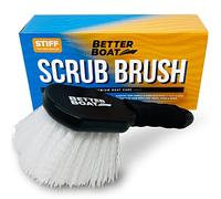 Stiff Hard Bristle Scrub Brush with Handle Outdoor for Boat Car Tire Furniture Cleaning (Short Handle)
